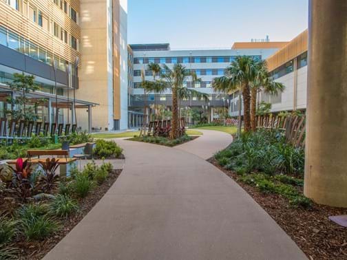 2 Million $ Plus Winner -  Penfold Projects - Sunshine Coast University Hospital, Mental Health Unit, Courtyard & Roof , Birtinya